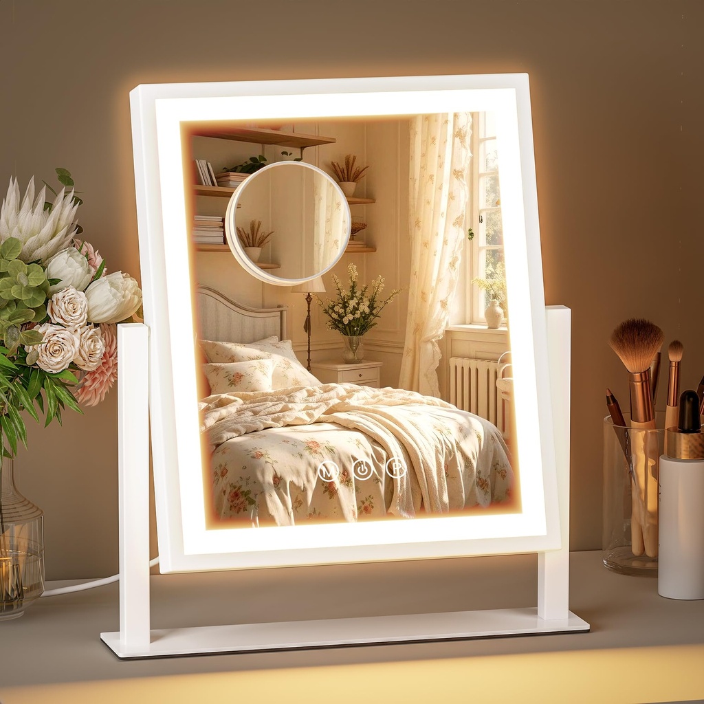 ZL ZELing Makeup Mirror with Lights, Vanity Lighted Light up Mirror,72 LED Dimmable 3 Color