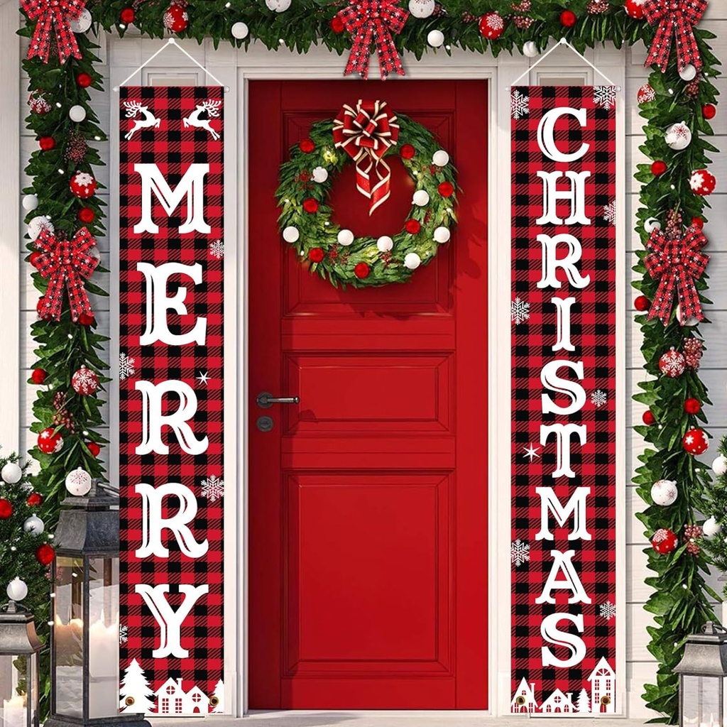 Christmas Decorations Door Decorations Indoor Outdoor Front Door - Merry Christmas Banner,