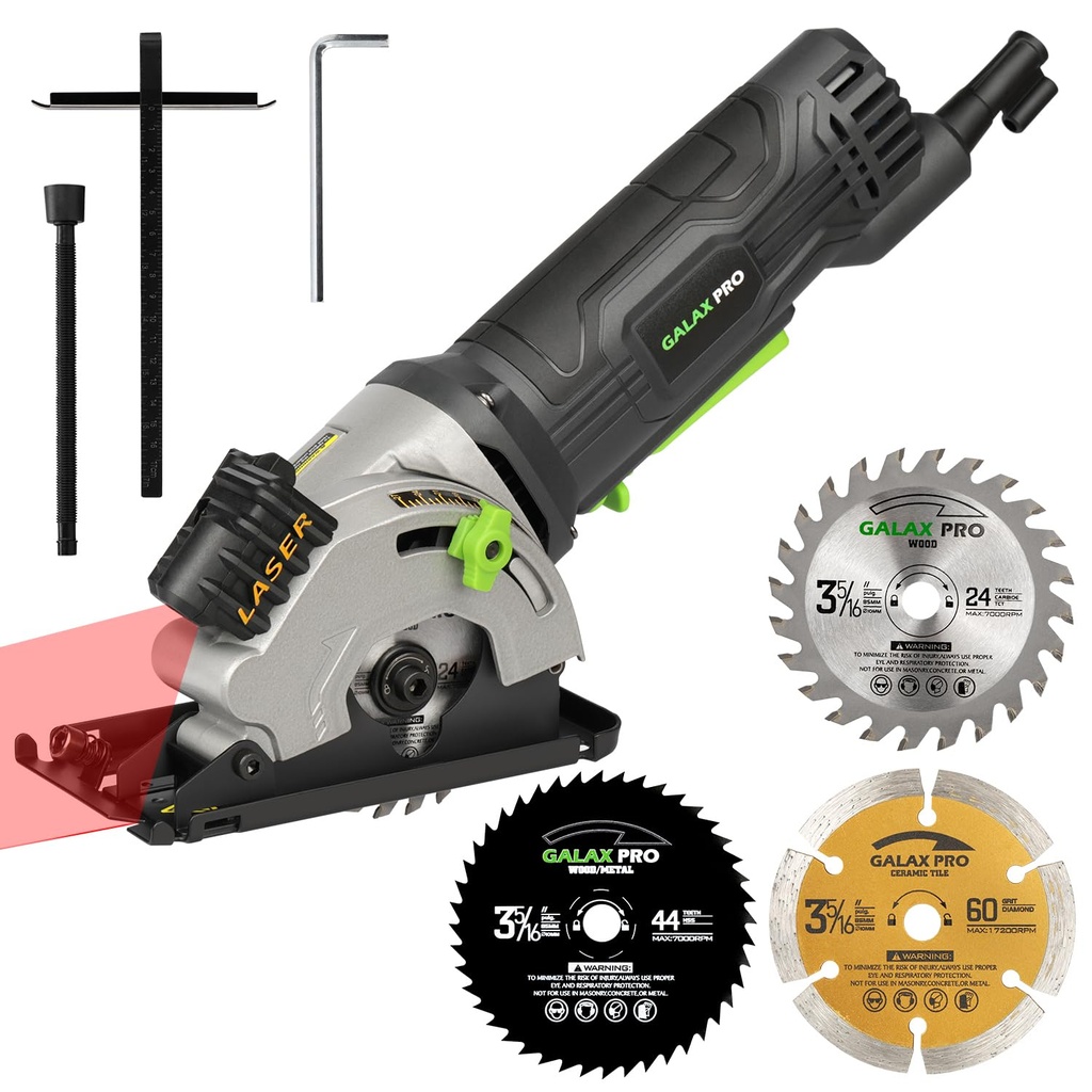 GALAX PRO Mini Circular Saw, 580W 3500 RPM Maximum Cutting Depth of 28.5mm