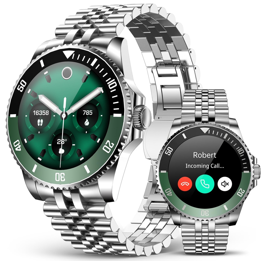 SOUYIE AI Smart Watch for Men with Bluetooth Call, Heart Rate, Blood Pressure, SpO2, Sleep