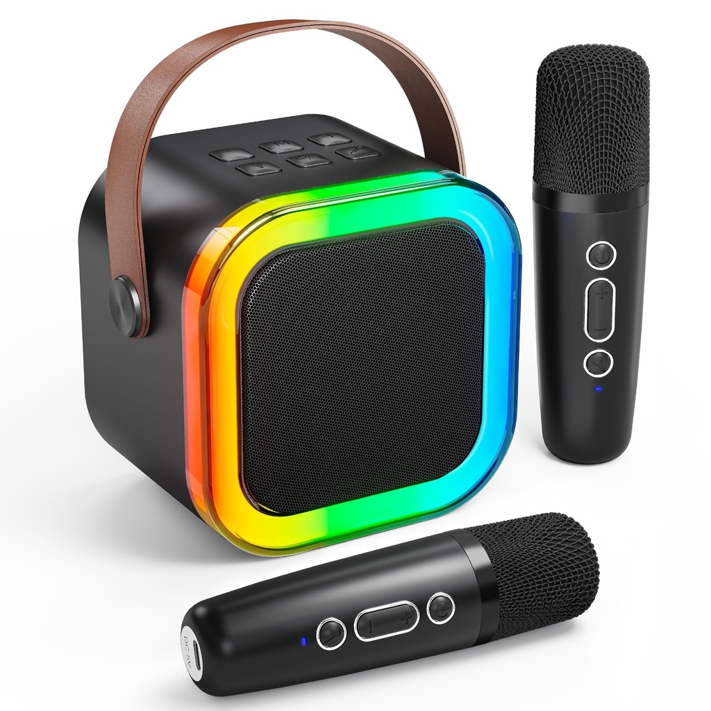 Ankuka Karaoke Machine for Kids Adults, Portable Bluetooth Mini Karaoke Microphone Singing