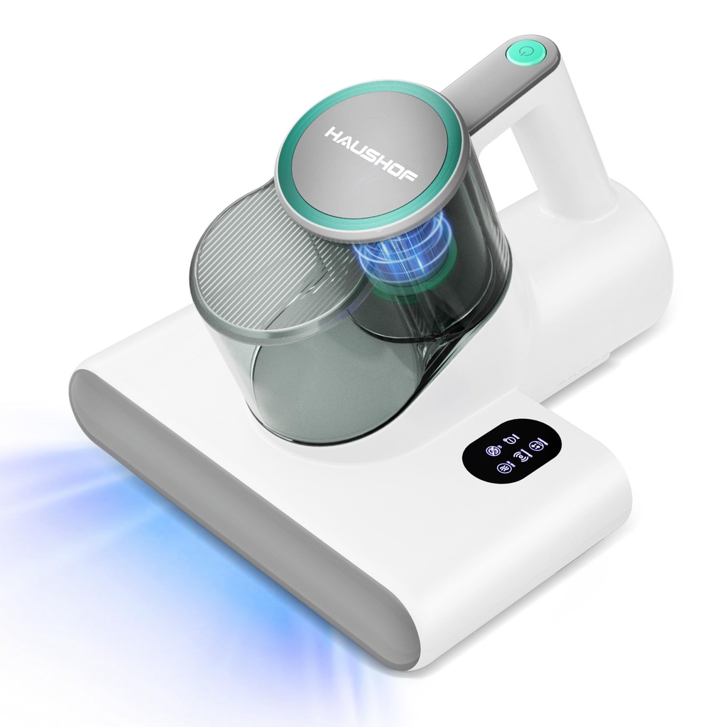 HAUSHOF Mattress Vacuum Cleaner with 275 nm UV Light, Bed Vacuum Cleaner with 16 kPa Suction
