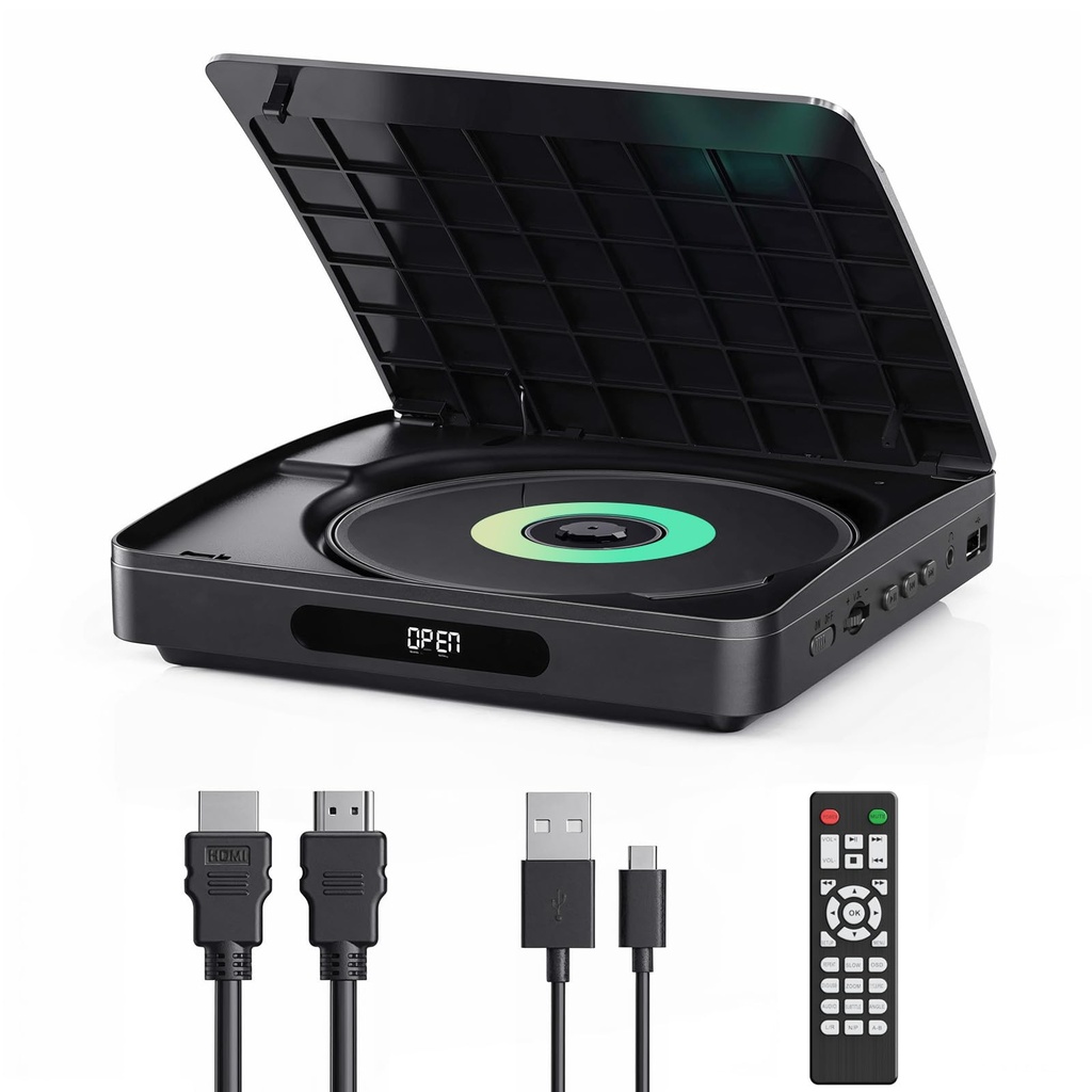 Yoton DVD Player for TV, with HDMI, Full HD Multi Region, Remote Control and Type-C Cable I