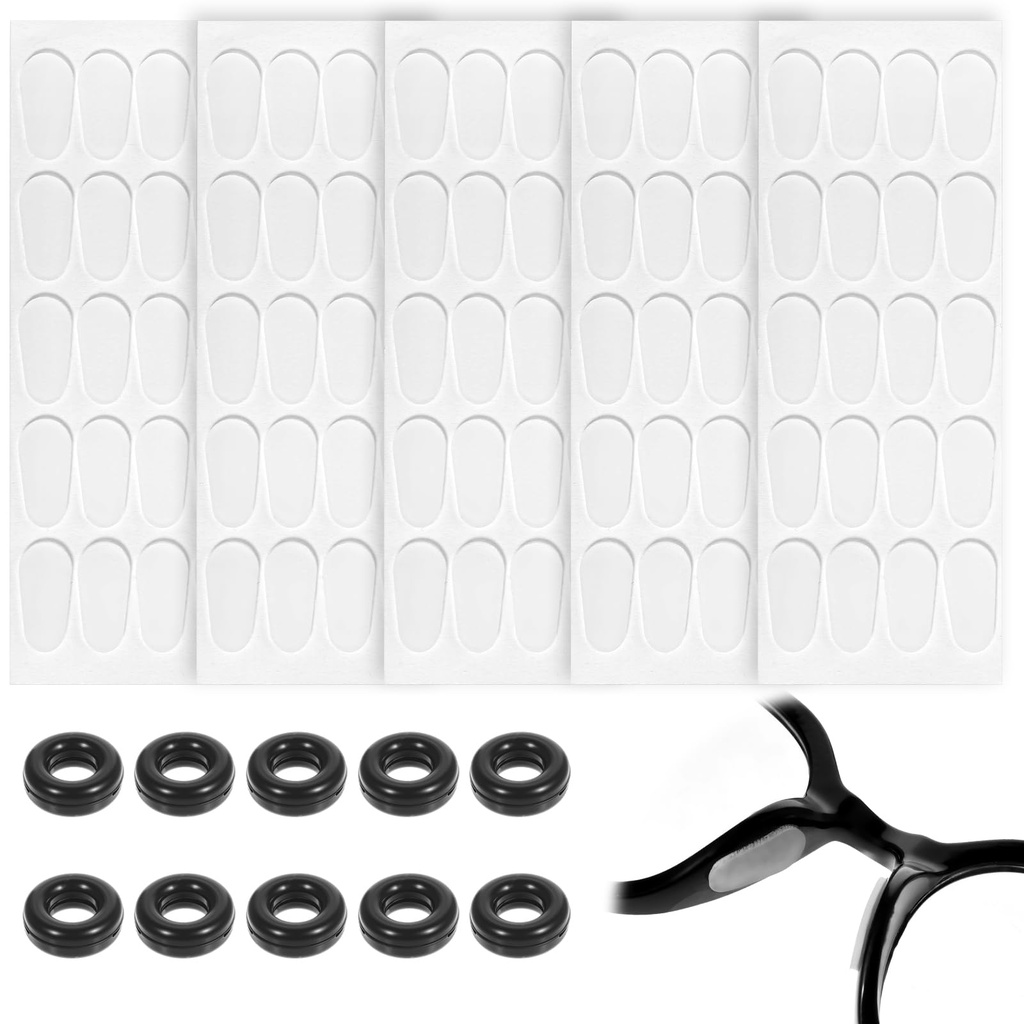 LXUEJIE 50 Pairs Nose Pads for Glasses, Anti Slip Adhesive Glasses Nose Pad, Clear Silicone