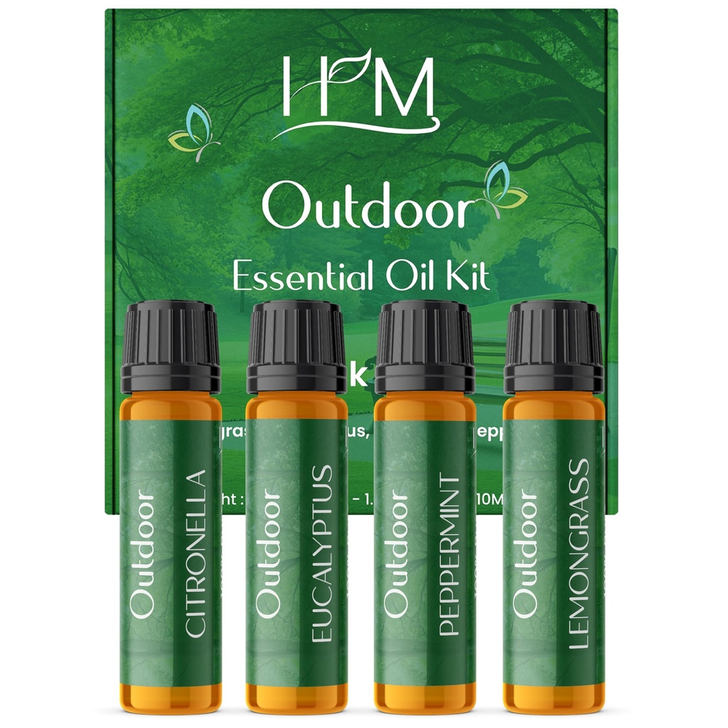HM Outdoor Essential Oil Kit Ã¢Â€Â“ 4 Pack (Lemongrass, Eucalyptus, Citronella, Peppermint)