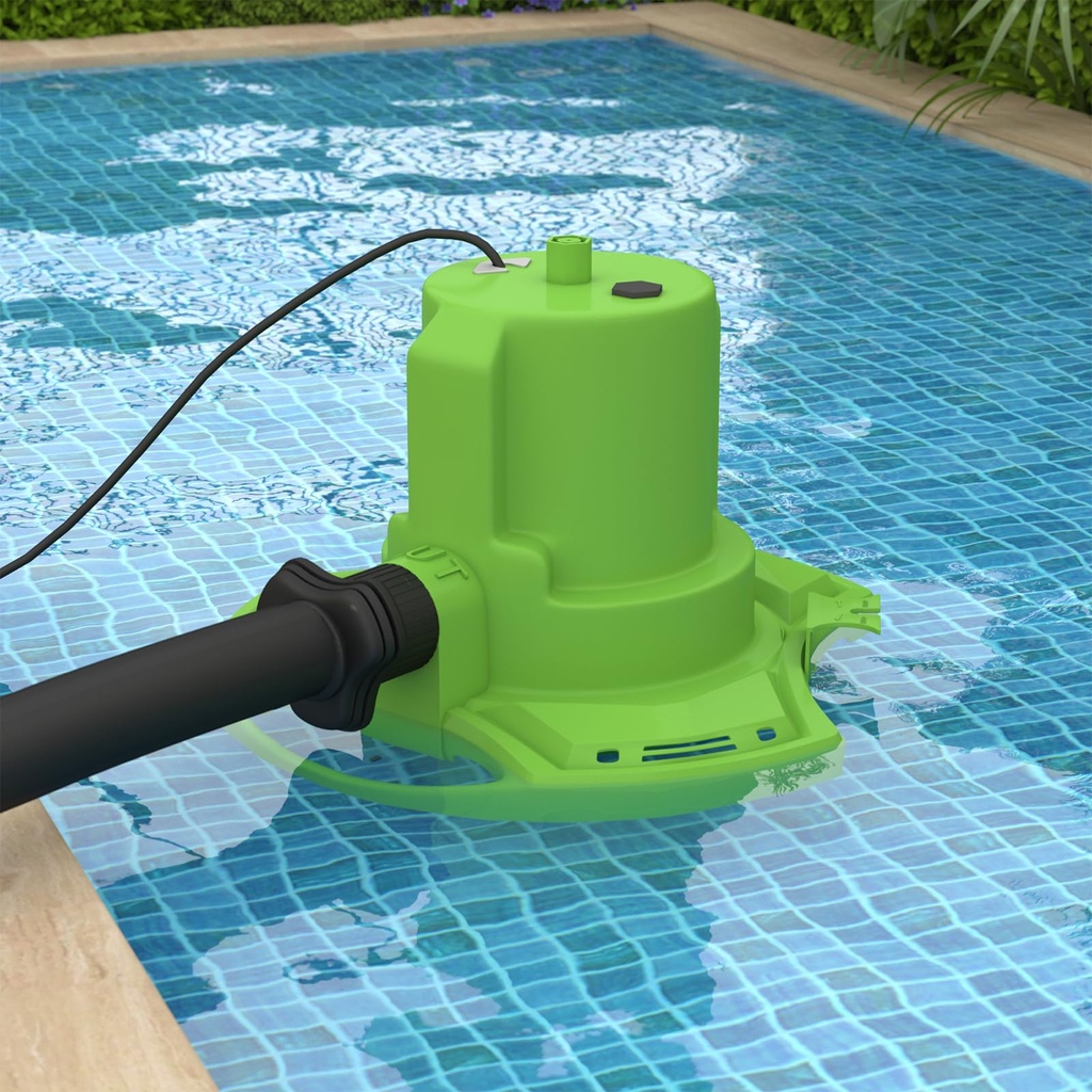 400W 8300L/H High Flow Submersible Water Pump, Portable Automatic Pool Drain Pump with 10m