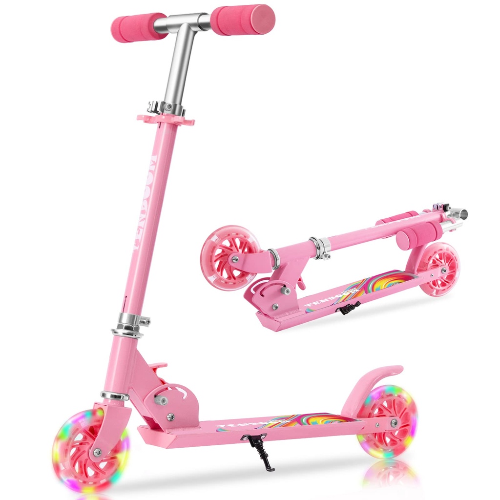 TENBOOM Kids Scooter Ages 6-12, Easy Folding with Adjustable Handlebar and Rear Brake