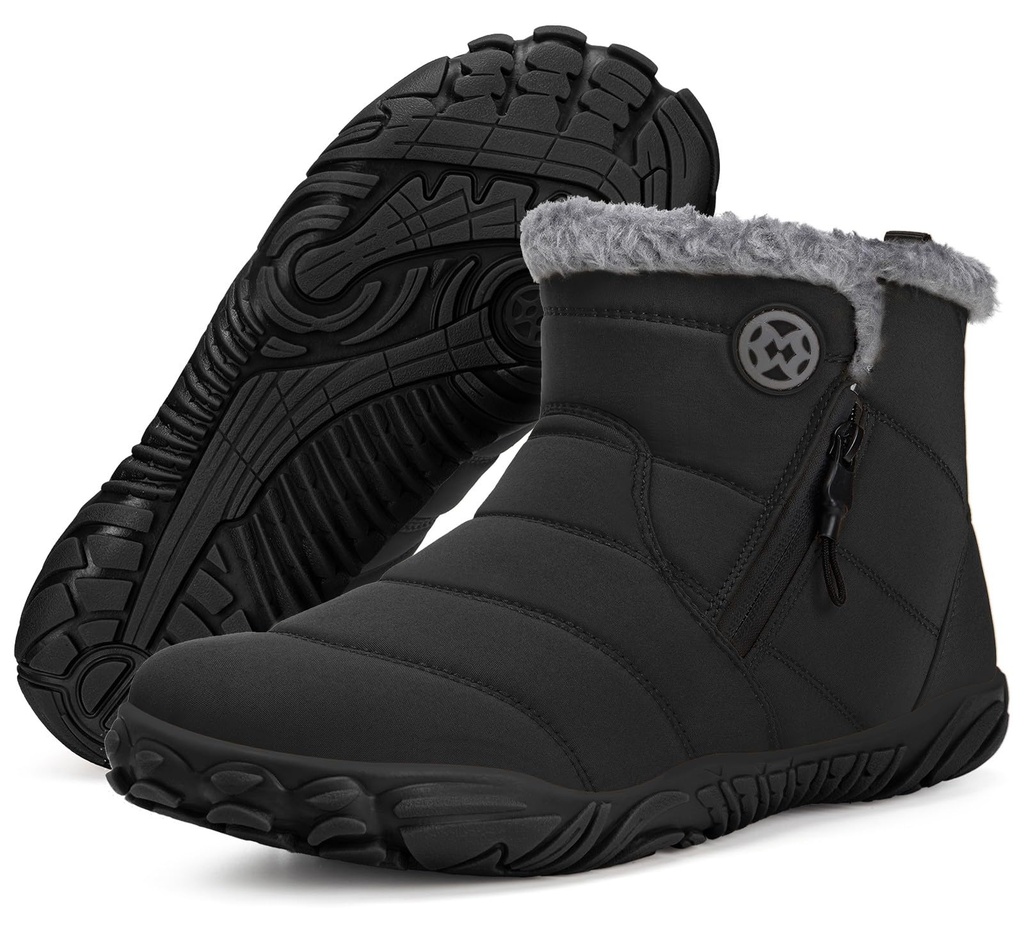 Barefoot Boots for Men Women Winter Snow Boots Warm Fur Lined Walking Shoes Wide Toe Box Ou
