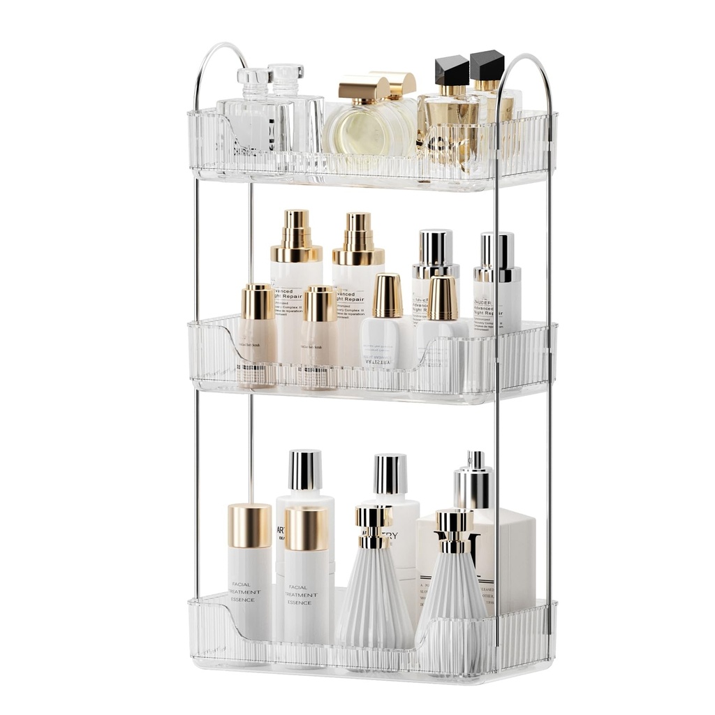 Bathroom Organiser Countertop, Skincare Makeup Organiser, Bathroom Vanity Shelf for Cosmetics