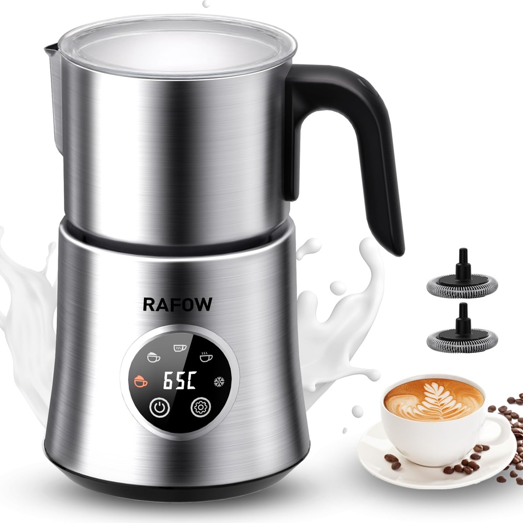 Milk Frother Electric 5 in 1 - Automatic Milk Frothers 500ml Large Capacity Split Milk 