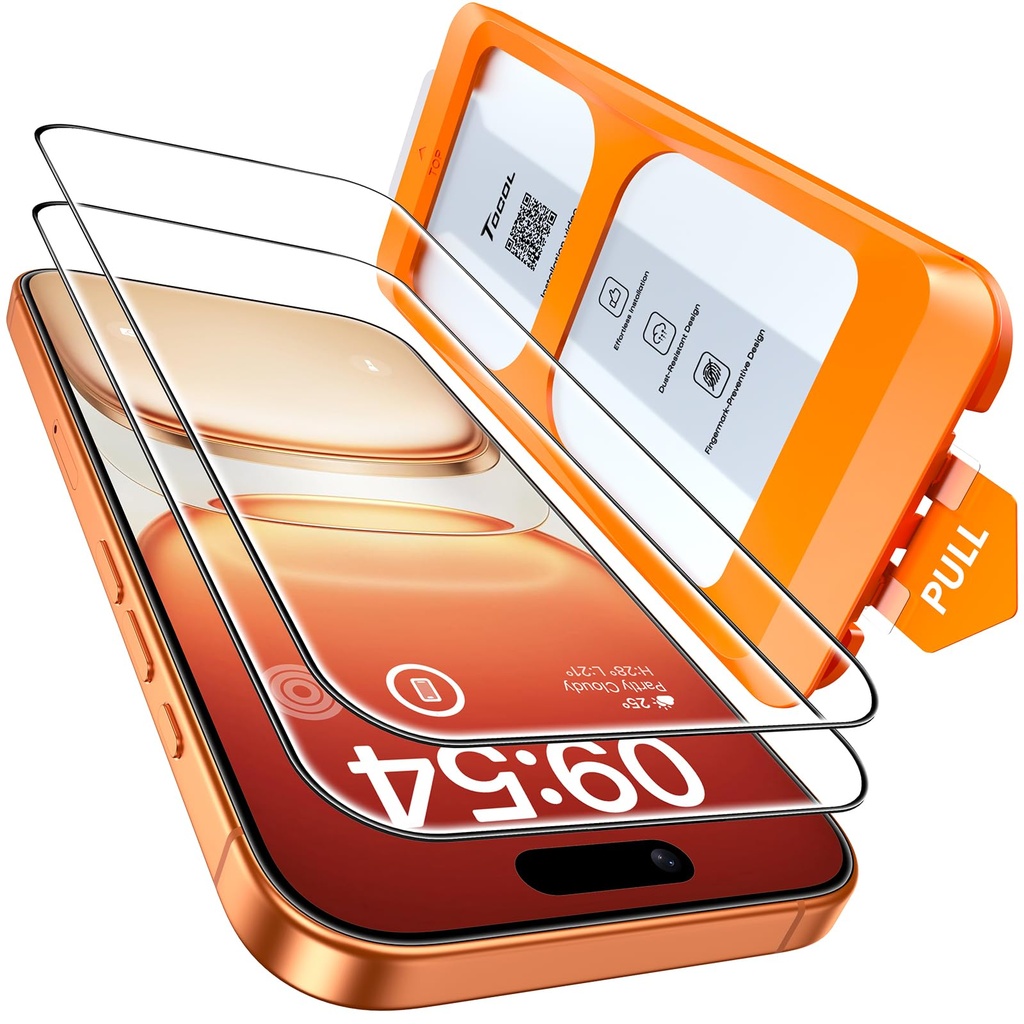 TOCOL 2 Pack for iPhone 16 Pro Max Screen Protector 6.9-Inch, Instant Installation, 14FT Mi