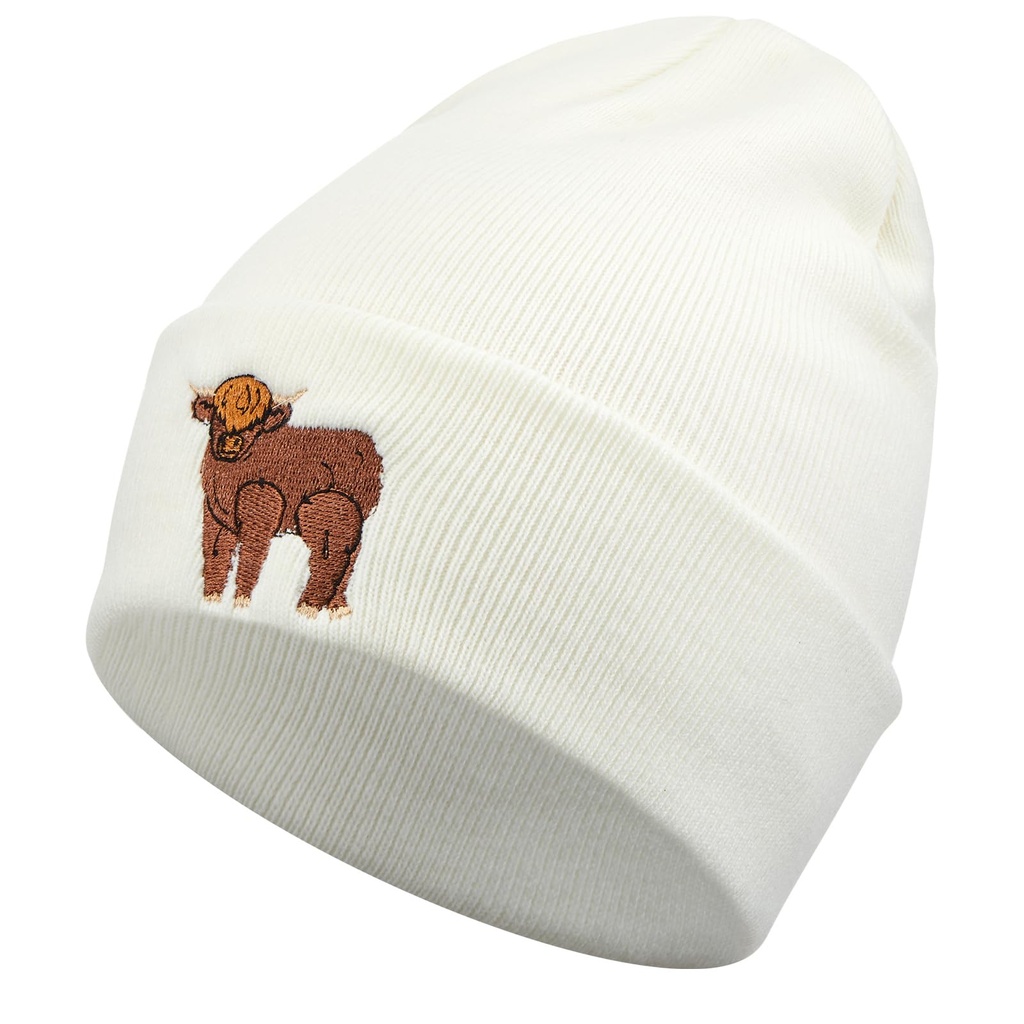 Sintege Highland Cow Beanie Hat Highland Cow Gifts Women Embroidered Winter Unisex Thermal