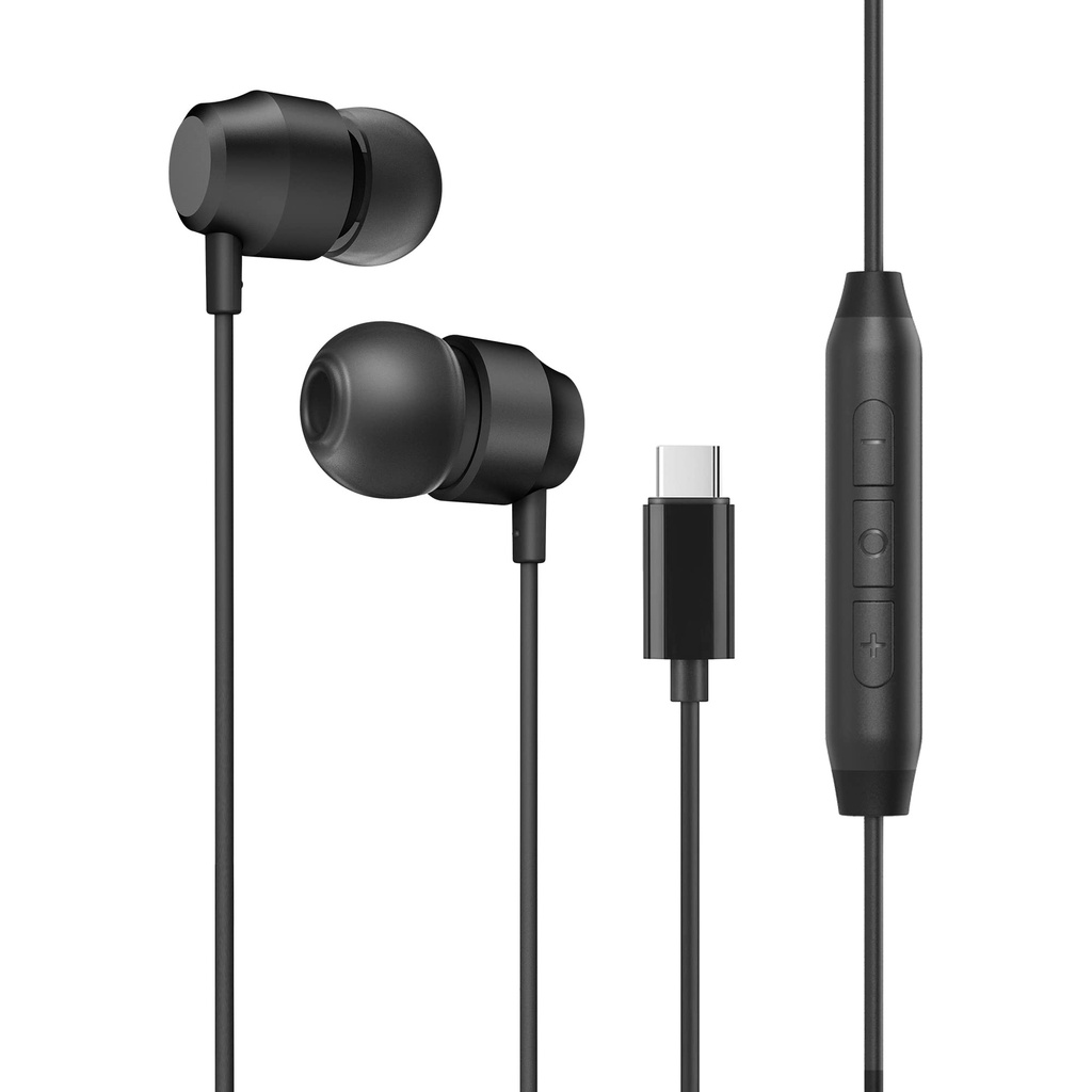 PALOVUE USB Type C Headphones in Ear Earphones Earbuds with Mic and Volume Control Compatib
