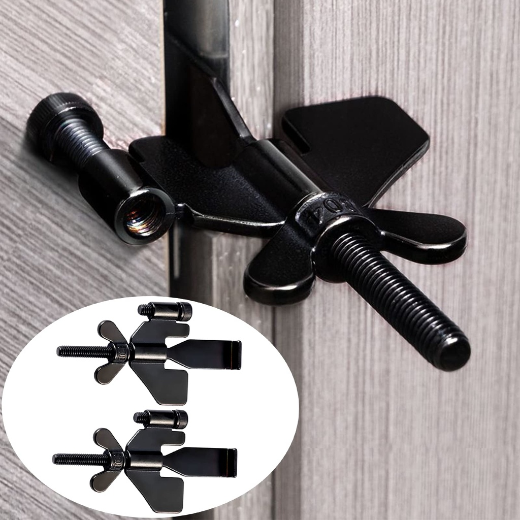 Johiux 2 PCS Upgraded Portable Door Lock, Hotel Travel Door Lock Without Drilling, Stainles