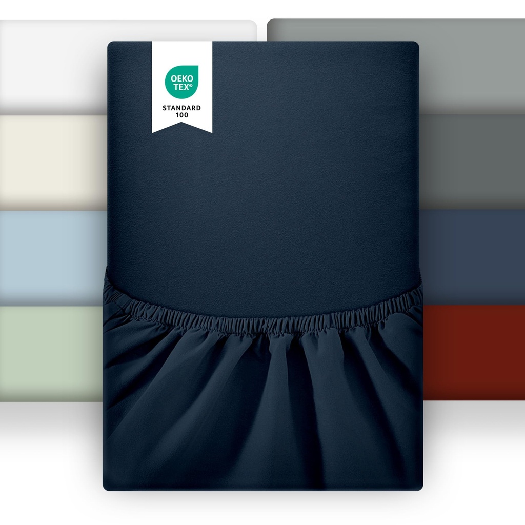 puredown Double Fitted Sheet Size Deep 14 inch (35 cm), Bedding Fitted Sheet Double - Ultra