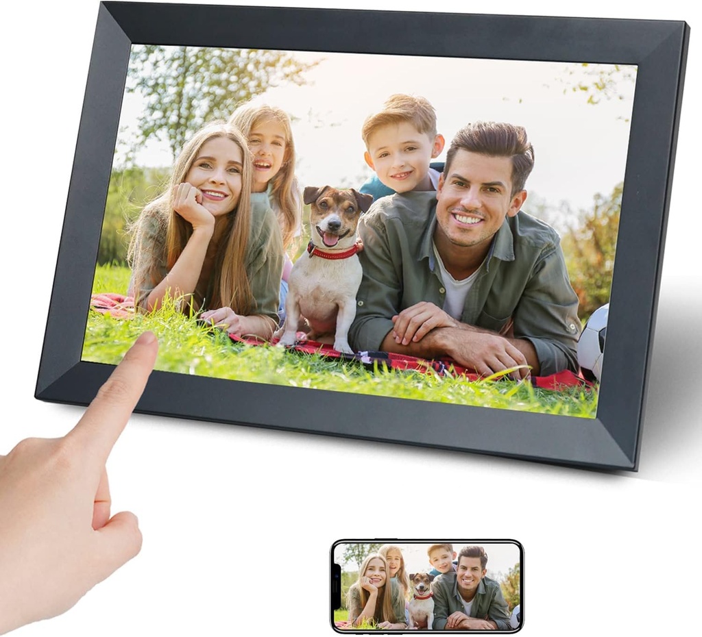 Aorpdd 10.1 Inch HD WiFi Digital Photo Frame, 16:10 Touchscreen Photo Frame with 1280x800 
