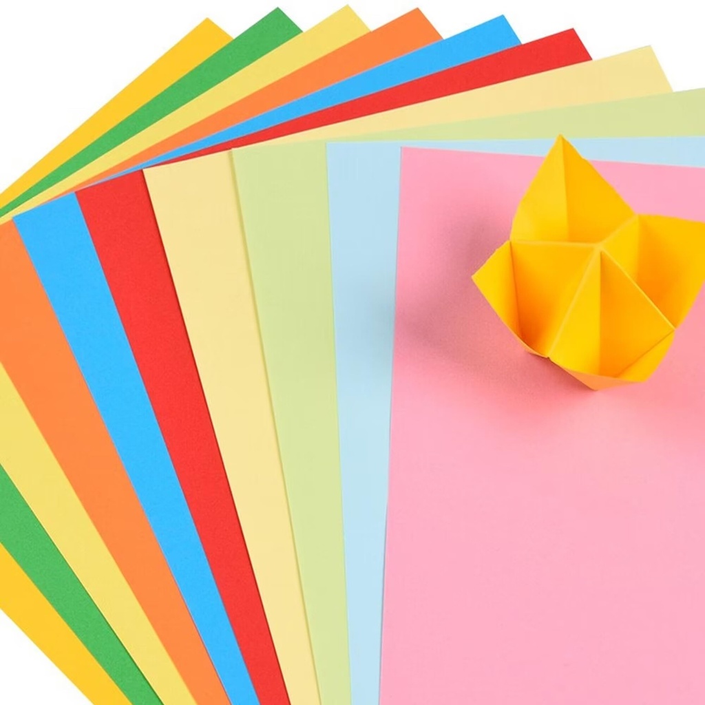 A4 Coloured Paper Card 10 Assorted Colours Origami Paper, Coloured Art Paper 50 Sheets, 297