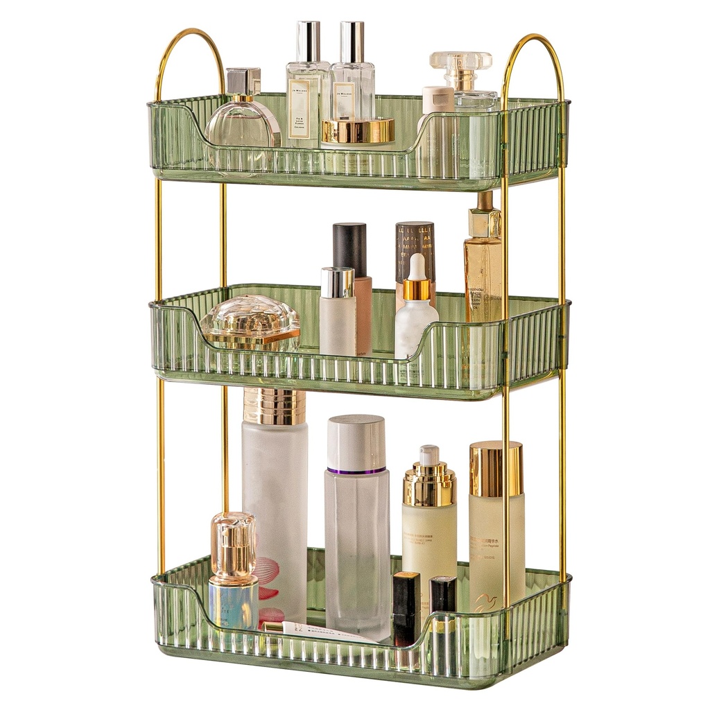 Bathroom Organiser Countertop, Vanity Trays for Bathroom, Skincare Makeup Organiser Shelf