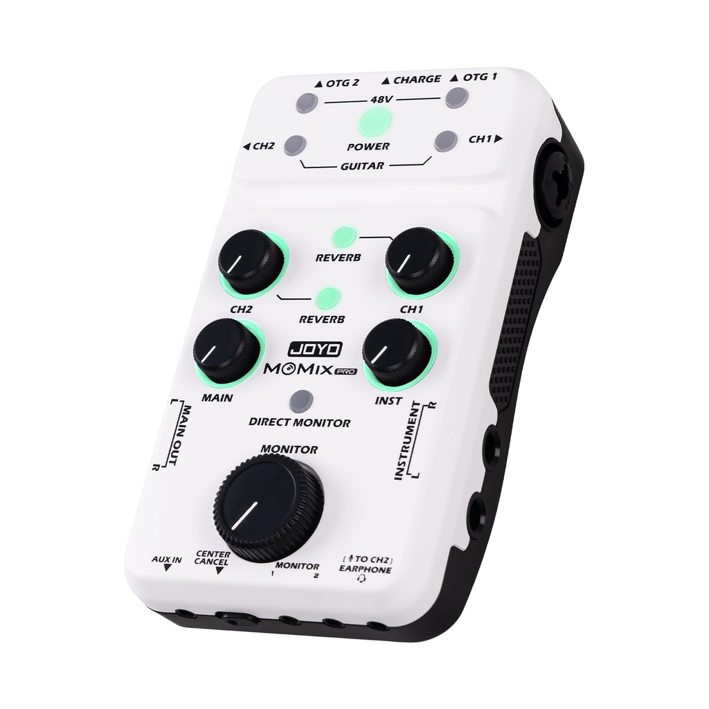 JOYO Audio Mixer USB Audio Interface Stereo XLR+48V Phantom Power Mixer for Live Streaming