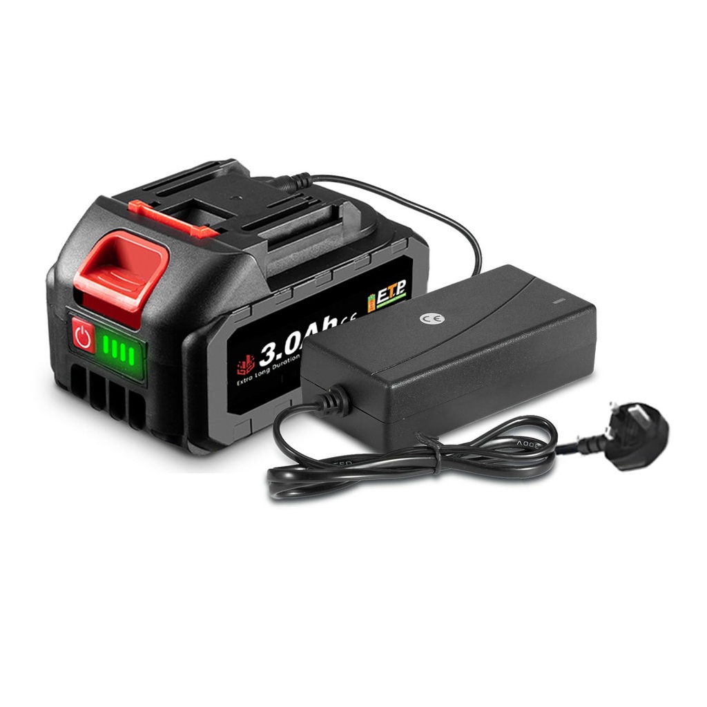 20V 4.0Ah Lithium Battery Cordless Tools, Rechargeable Li-ion Battery with Fast Charger