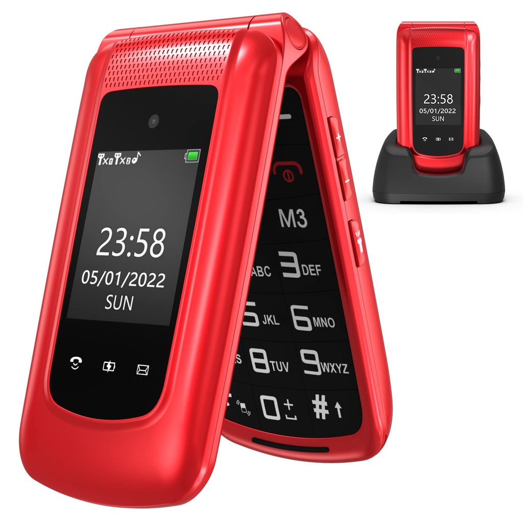 CHAKEYAKE Senior Mobile phone with Big Button, Easy to Use Basic Cell Phone, GSM Sim Free 