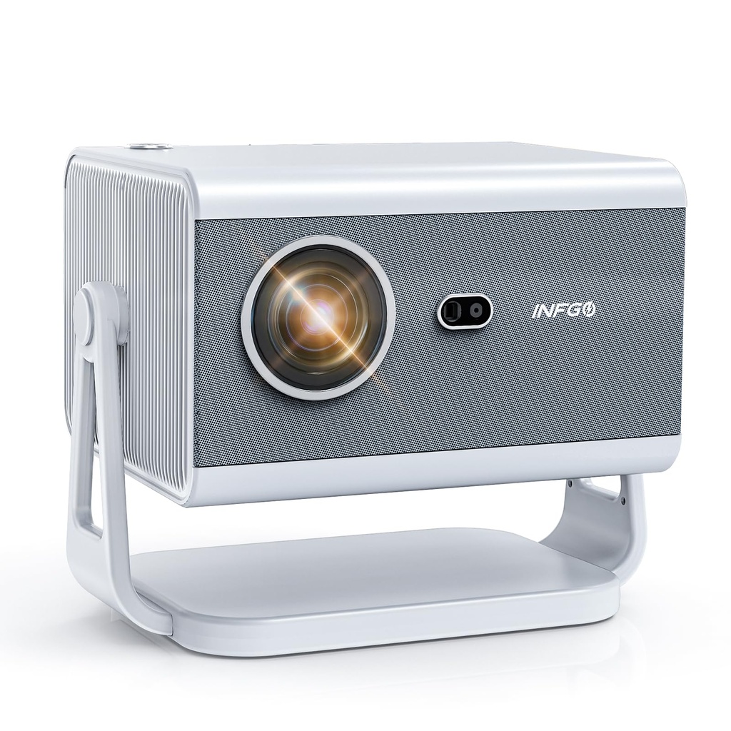 INFGO Smart Projector 800 ANSI, Native 1080P 4K-Supported WiFi 6 Bluetooth 5.4 Home Theater