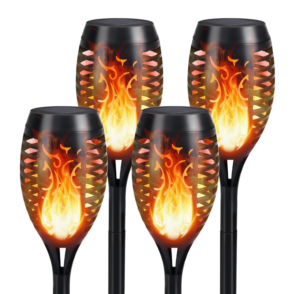 EXTRASTAR Solar Flickering Dancing Flame Lights, IP44 Waterproof Outdoor Solar Torch Lights