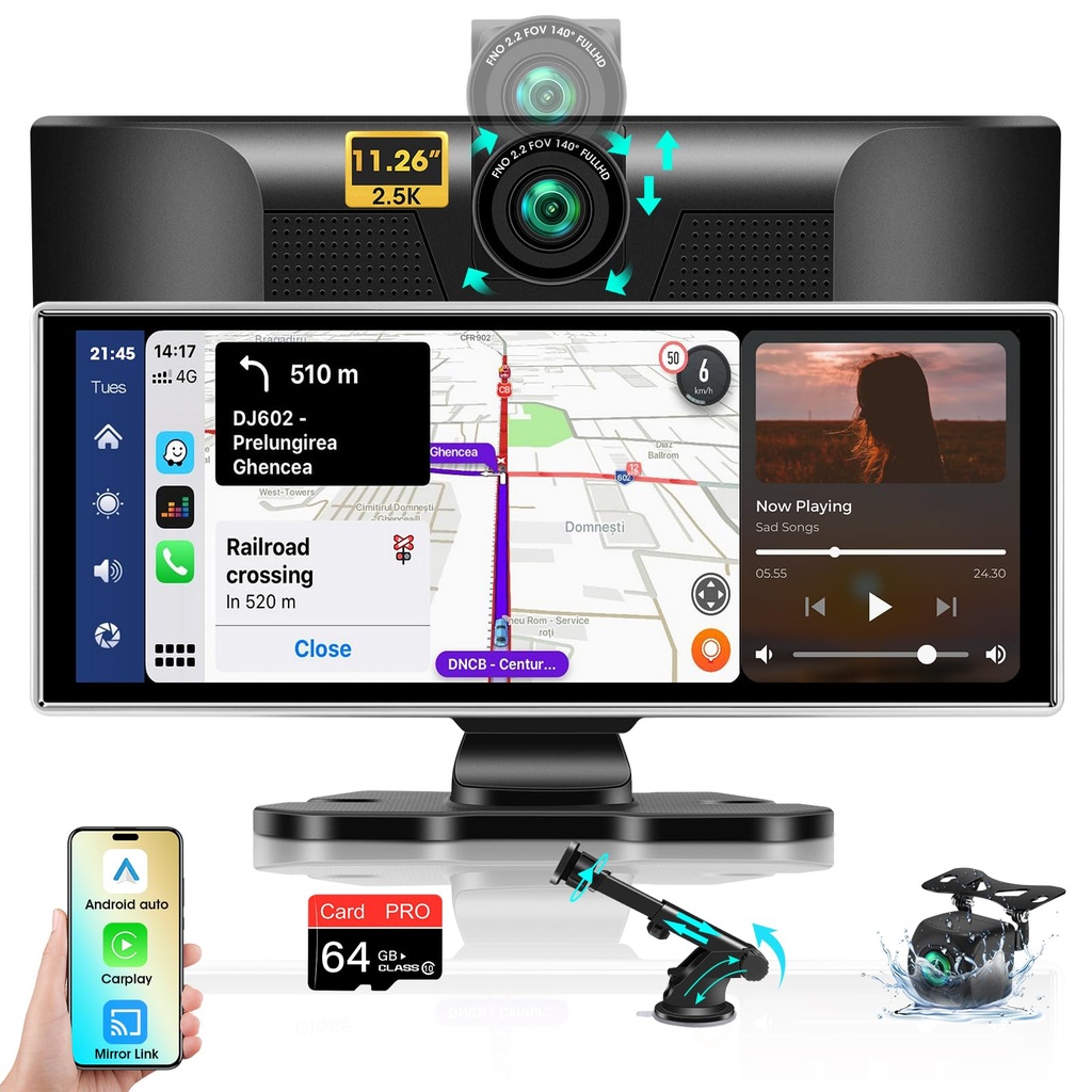 Limited Time 2025 Largest 11.26 inch Car Play Screen Wireless Apple Carplay & Android Auto