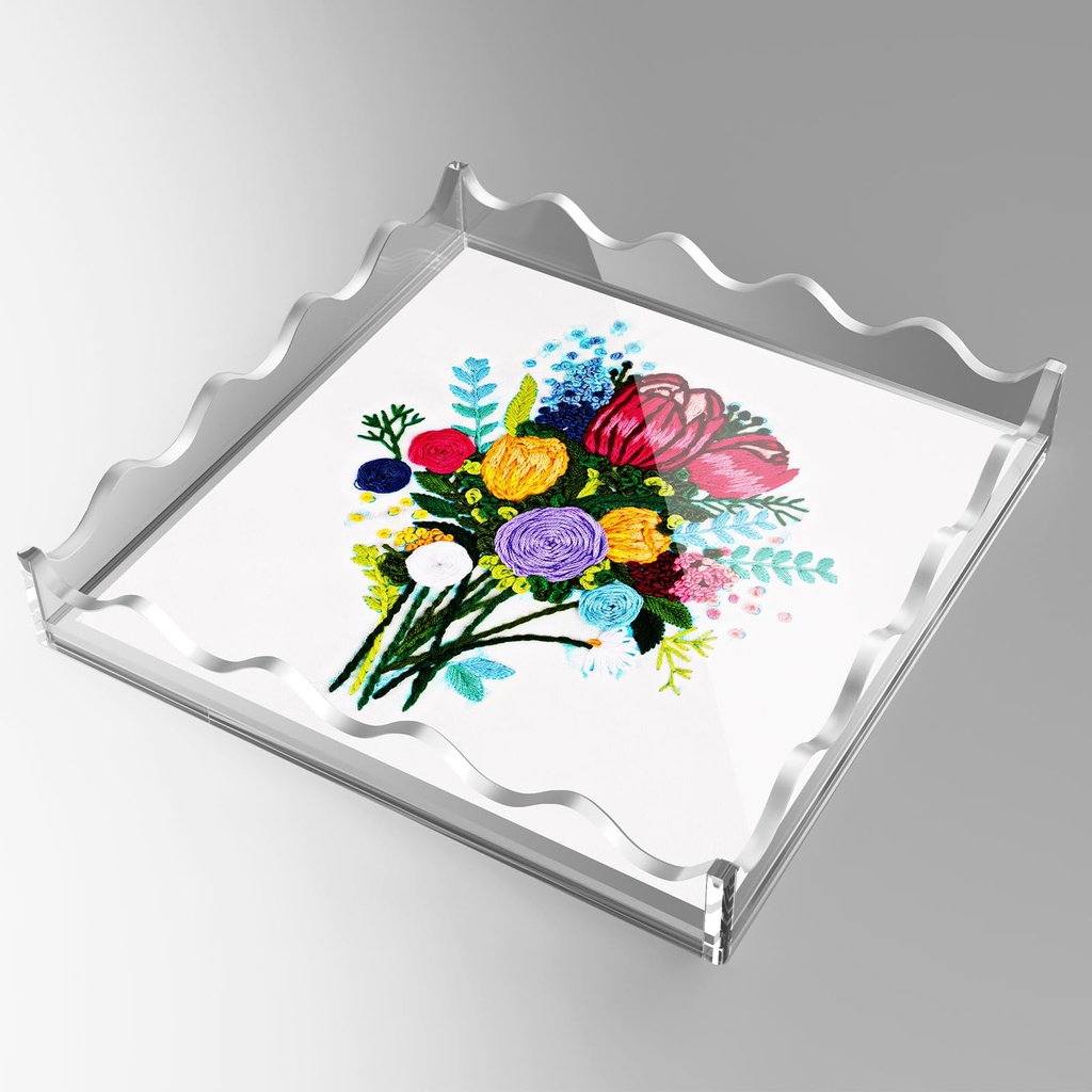 NiHome Clear Acrylic Decorative Tray for Home Decor and Personalized DIY Displays, Smooth 
