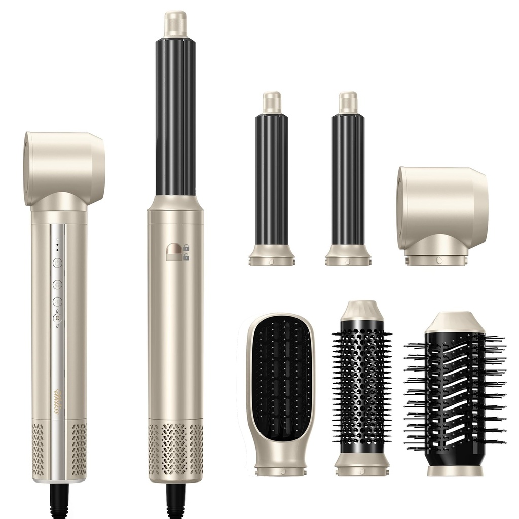 UKLISS Hot Airstyler Set 6 in 1, Hair Styler Negative Ion Hair Dryer Brush with Curling Iron
