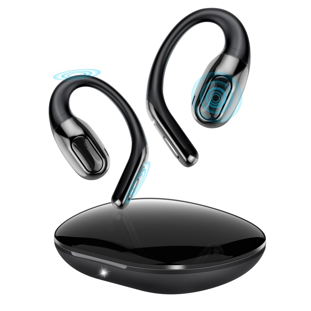 Niderson Open Ear Headphones Bluetooth 6.0, 45Hrs Wireless Sports Earbuds with Wide Area 