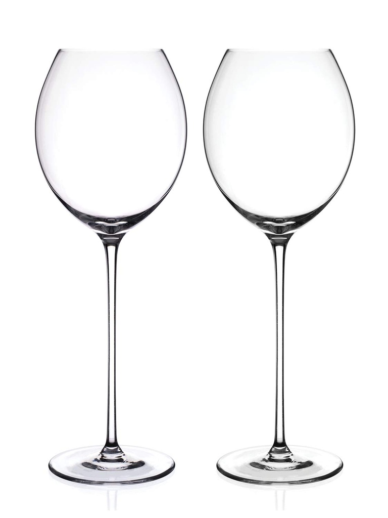 DIAMANTE White Wine Glasses Pair - 'Elegance' Collection Undecorated Crystal - Set of 2