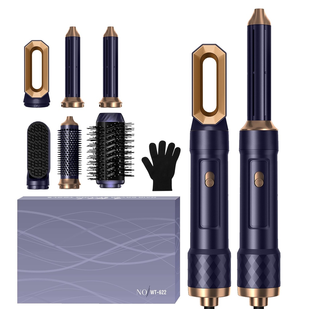 OKWRAP Airbrush Magic Styler Airstyler Set Hair Styler 6 in 1 Hair Dryer Brush with Curl