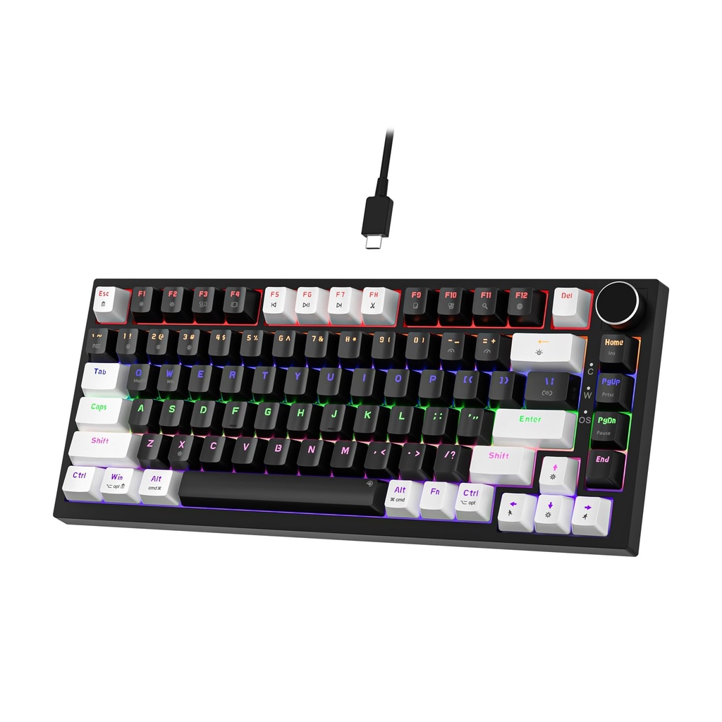 NEWMEN GM326 Mechanical Keyboard,Wired Gaming Keyboard,75 Percent TKL Hot Swappable Compact