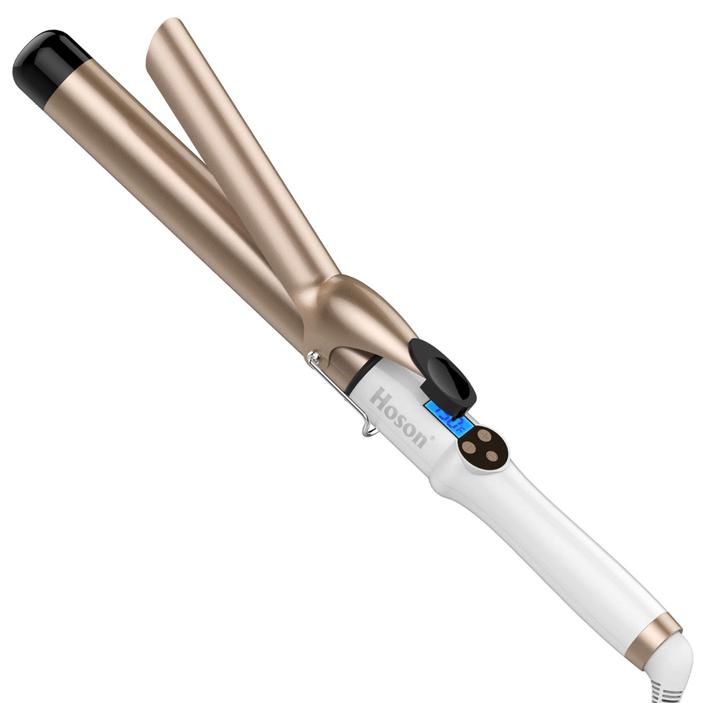 Hoson 32mm Curling Tongs Professional Ceramic Tourmaline Coating Barrel 1 1/4 Inch Curling