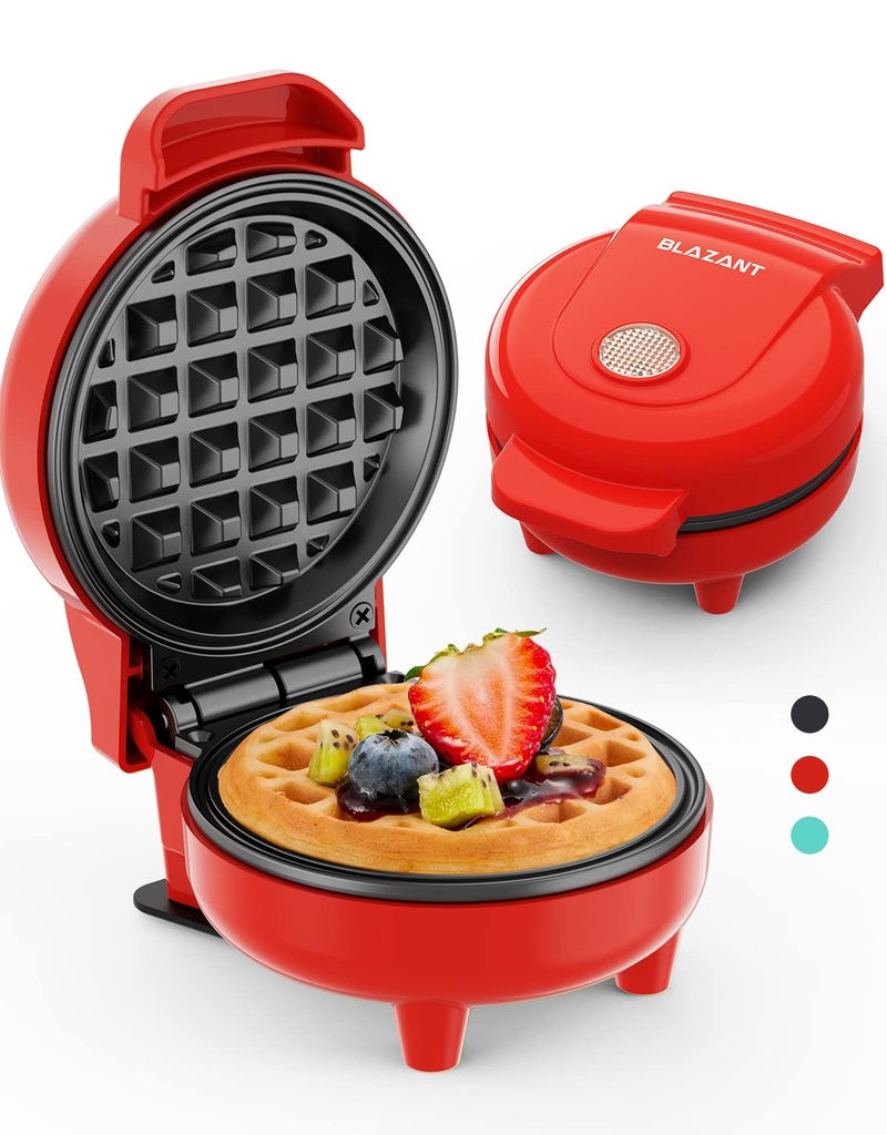 Waffle Maker Mini Small Compact Design, Breakfast Waffle Iron Machine Nonstick Coating, Sna