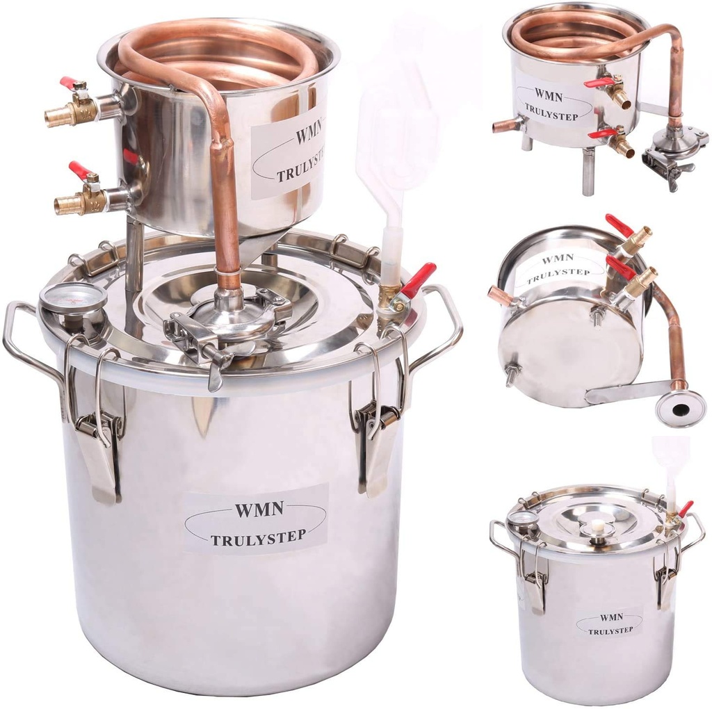 Fayelong New 8 Gal 30 litres Copper Alcohol Wine Moonshine Ethanol Still Spirits Boiler Wat