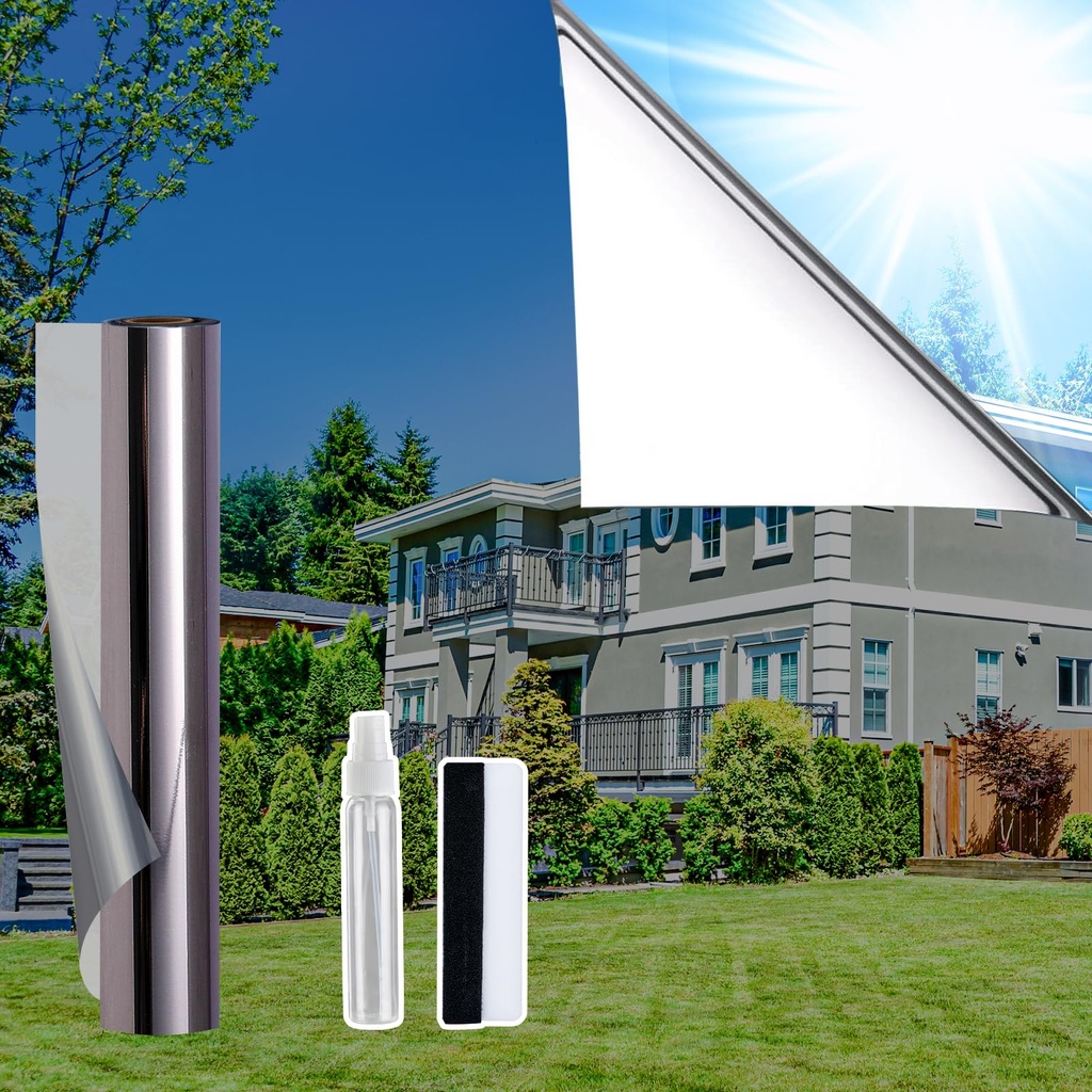 Lifetree One Way Window Film Privacy Reflective Mirror Window Film with Adhesive Anti Glare