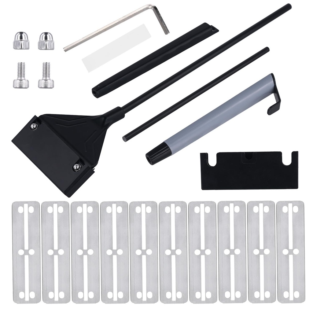 PEUTIER 22pcs Aquarium Algae Scraper Set, 24.4 inch Extendable Handle Aquarium Scraper wit