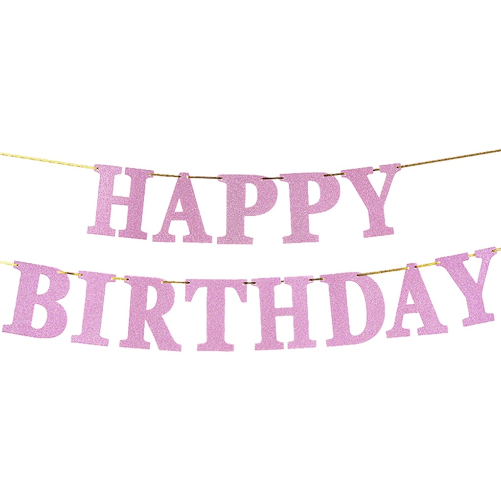 Happy Birthday Banner, Gold Glitter Teen Birthday Decorations Funny Pre-Strung Party Hangin