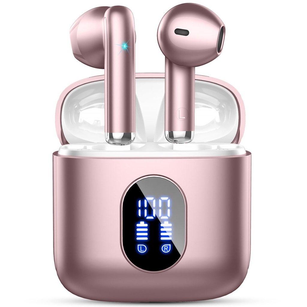 Wireless Earbuds, Bluetooth 5.4 Headphones in Ear NEW Wireless Earphones with 4 ENC Mic, Mi