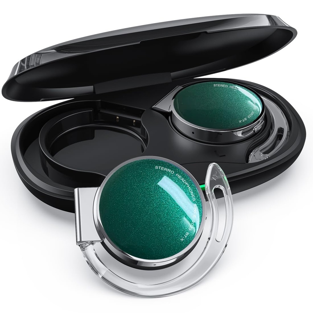 Micool On-Ear Headphones Bluetooth V5.3, Clip on Earphones Wireless with Earhooks, Open Ear