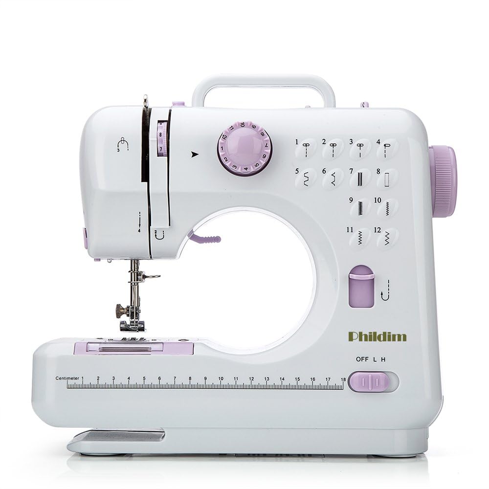 Mini Sewing Machine for Beginner by Phildim - Small Electric Sewing Machines with 2 Speed 1