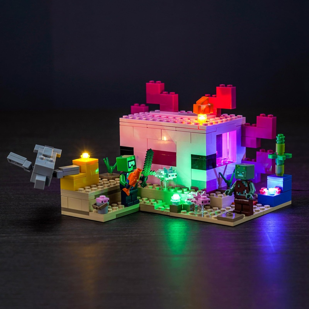 LocoLee Led Light Kit for Lego Minecraft The Axolotl House Set 21247, Led Lighting Set for