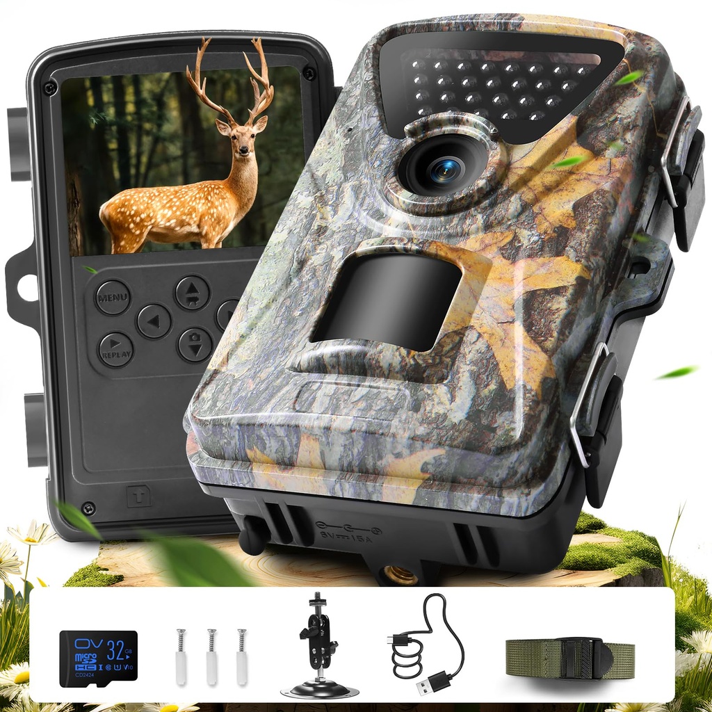 MAXDONE Wildlife Camera 4K 60MP Trail Camera, 850nm IR LEDs Night Vision Motion Activated