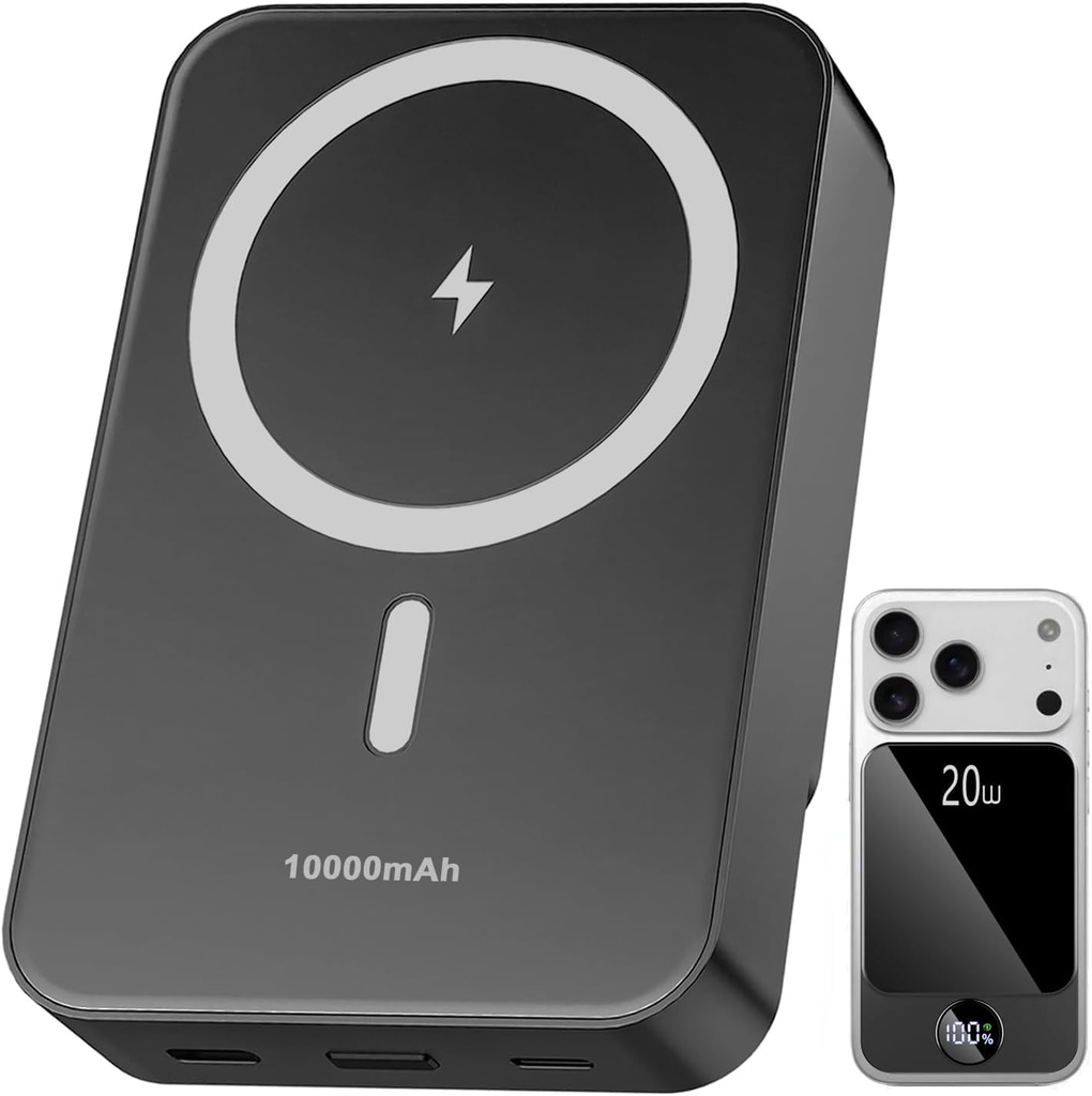 Magnetic Power Bank 10000m 20W Fast Charging Portable Charger, Wireless Power Bank