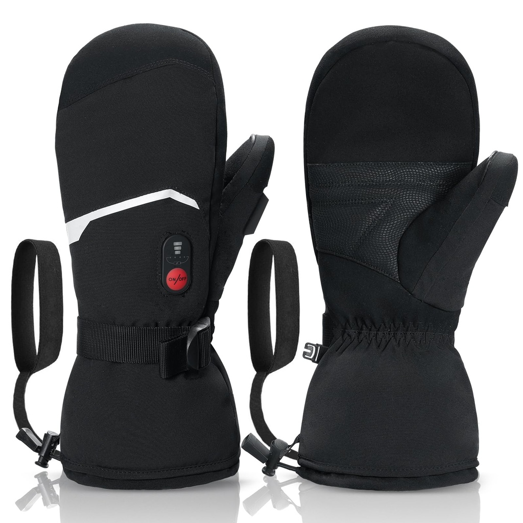 Day Wolf Heated Ski Mittens Rechargeable Touchscreen Winter Outdoor Gloves 