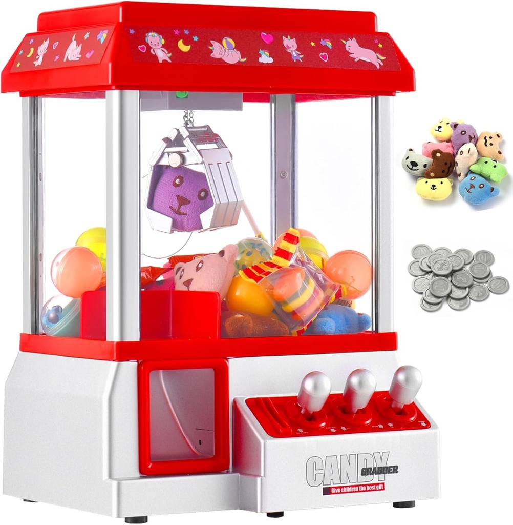 VISATOR Claw Machine Arcade Game Candy Grabber Machine Mini Vending Machine For Kids Gumball