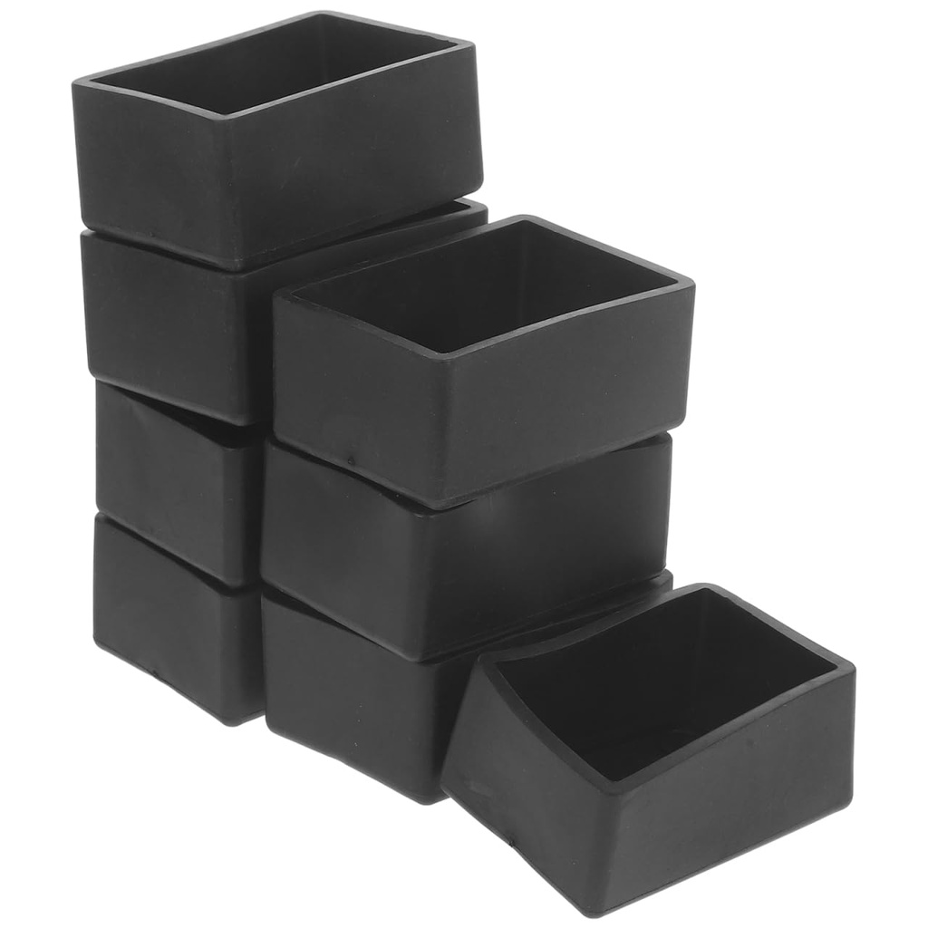 Veemoon Rectangular Rubber Chair Leg Caps 40 X 60MM, 8pcs Black Chair Feet Rubber Protector