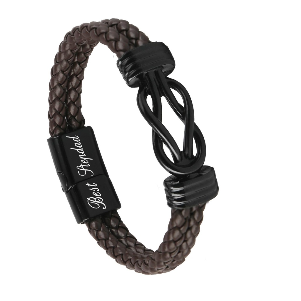 To My Man Leather Bracelet Gifts for Boyfriend Unique Birthday Christmas, Magnetic Graduati